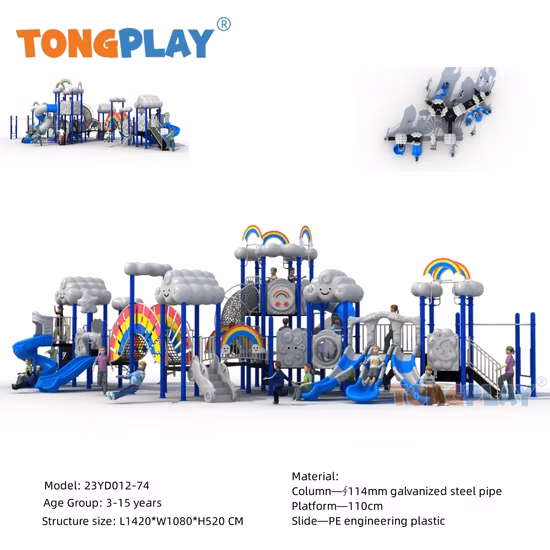 Outdoor Plastic Children Game Slide Playground Amusement Park Equipment for Kids