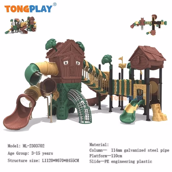 Outdoor Plastic Children Game Slide Playground Amusement Park Equipment for Kids