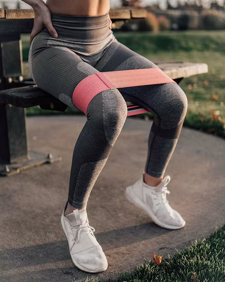 Individuell mit Logo bedruckte Yoga-Gymnastik-Übungen, Fitness für Beine, Gesäß, Gesäß, Hüfte, Stoff-Widerstandsbänder