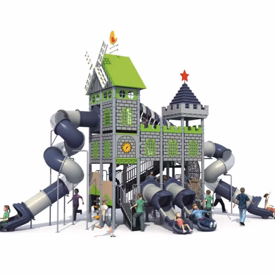Outdoor-Kinder Piratenboot Rutsche Vergnügungspark Kunststoff-Spielgeräte
