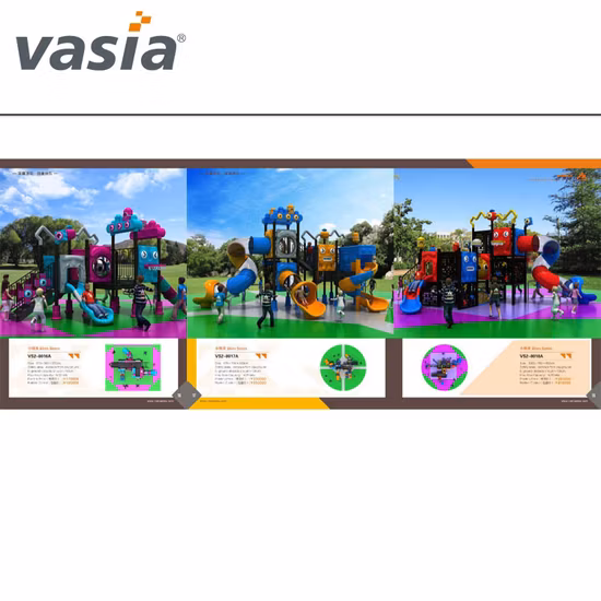 Vasia Residential Kunststoffrutsche Outdoor-Spielplatzspielzeug/Gebrauchtes Outdoor-Kinderspiel/Outdoor-Spielplatzgeräte für Kinder